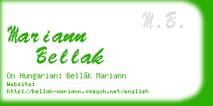 mariann bellak business card